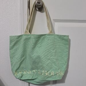Dooney & Bourke Mint Green Canvas Tote with Cream Handles